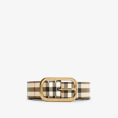 Check Belt in Archive beige/gold