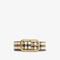 Check Belt in Archive beige/gold