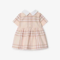 Check Cotton Poplin Dress with Bloomers in Shell - Children | Burberry® Official