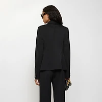 Grain de Poudre Wool Tailored Jacket in Black - Women | Burberry® Official