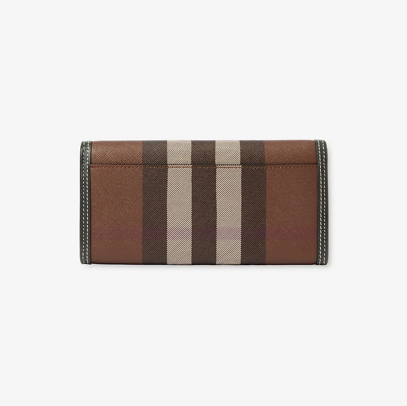 Check Continental Wallet in Dark birch brown - Women | Burberry® Official