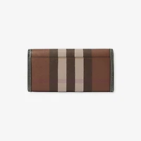 Check Continental Wallet in Dark birch brown - Women | Burberry® Official