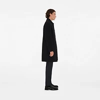 Mid-length Wool Car Coat in Black/snug brown - Men | Burberry® Official