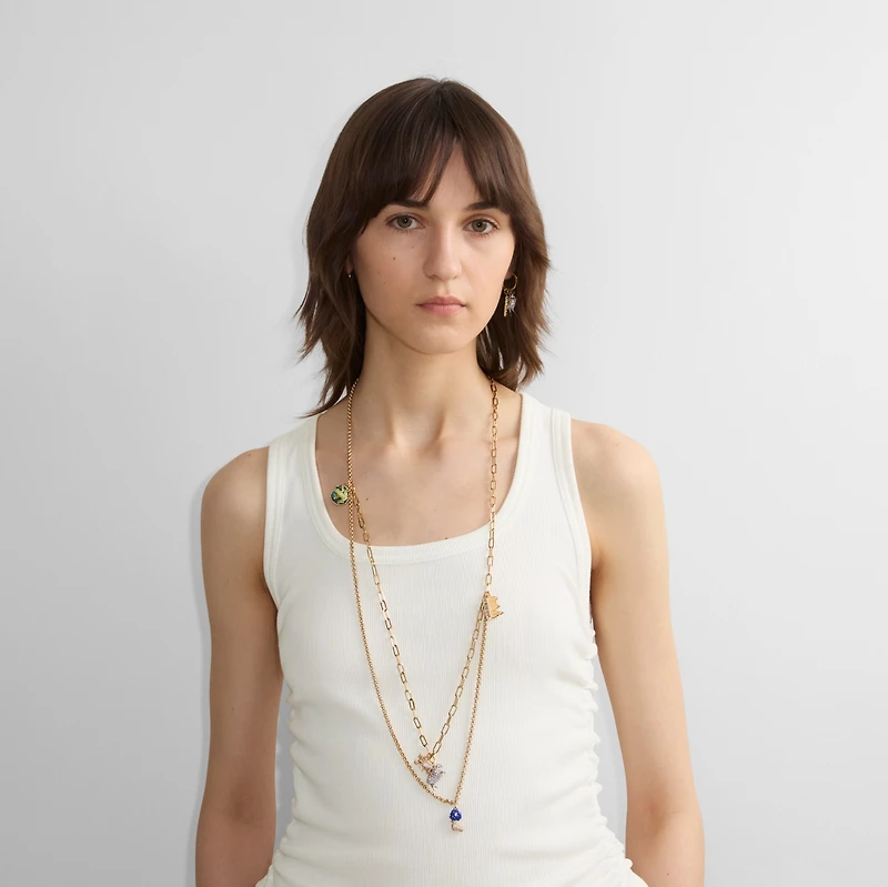 Charm Double Layer Necklace​ in Gold/multicolour - Women | Burberry® Official