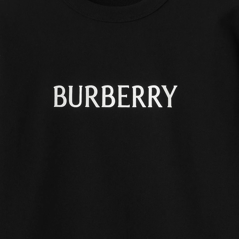 Logo Cotton Sweatshirt in Black - Men | Burberry® Official