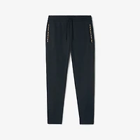 Check Trim Cotton Jogging Pants in Navy black - Men | Burberry® Official