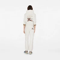 Cross Stitch Knight​ Cotton Jogging Pants in Chalk white - Women | Burberry® Official