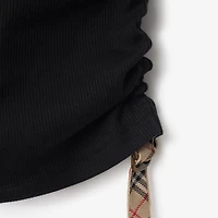 Festival Cotton Blend Tank Top in Black - Women | Burberry® Official