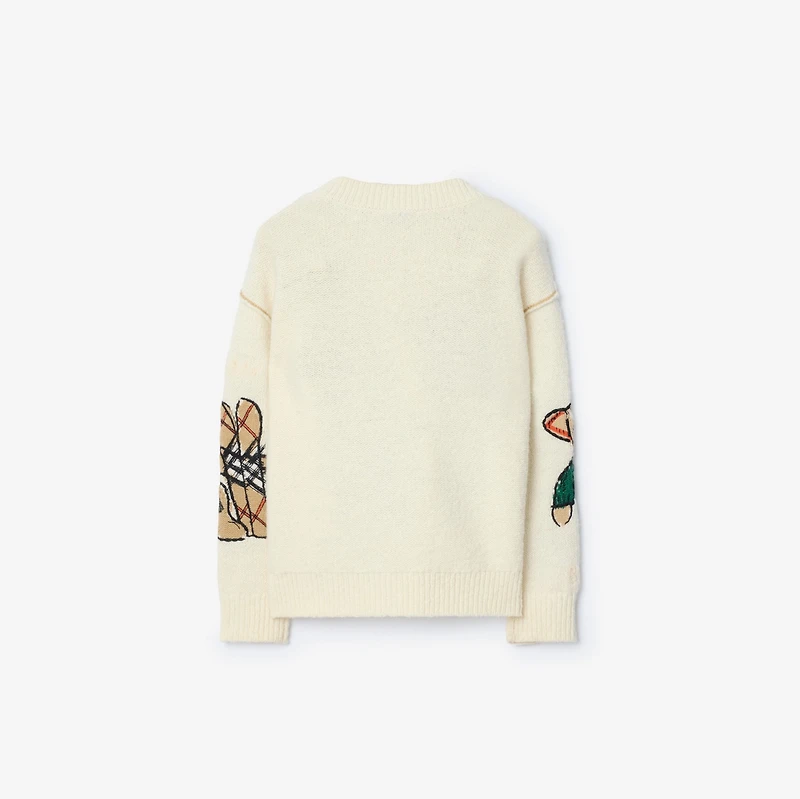 Thomas Bear and Friends Wool Blend Sweater in Ivory white | Burberry® Official