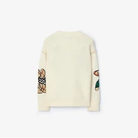 Thomas Bear and Friends Wool Blend Sweater in Ivory white | Burberry® Official