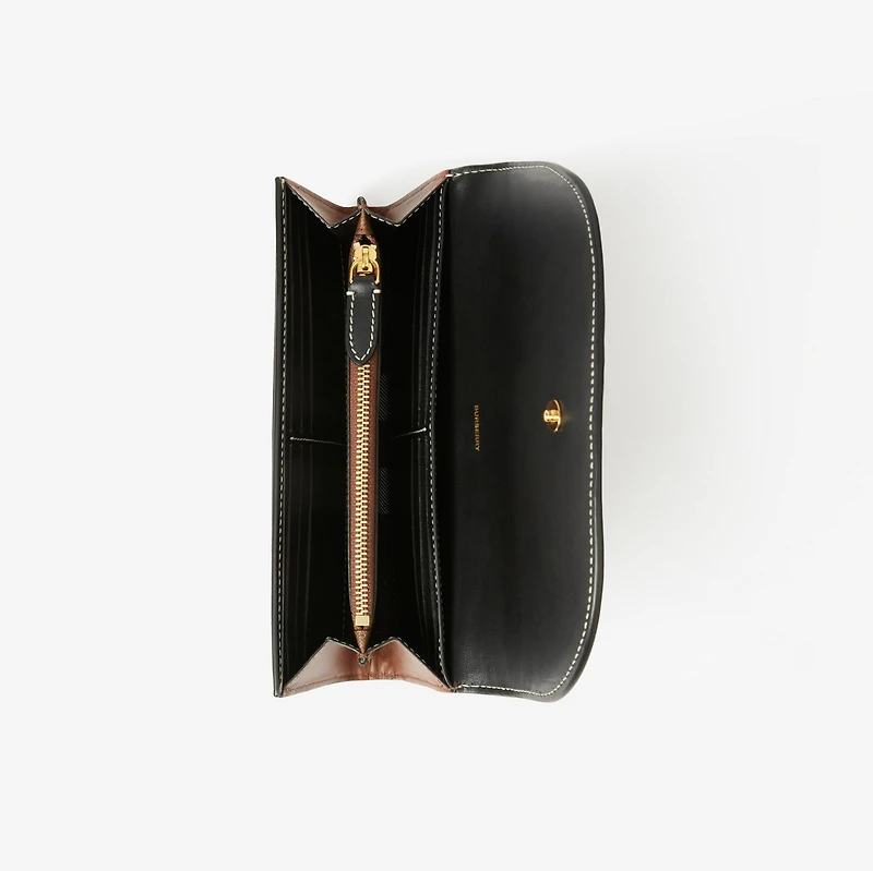 Check Continental Wallet in Dark birch brown - Women | Burberry® Official
