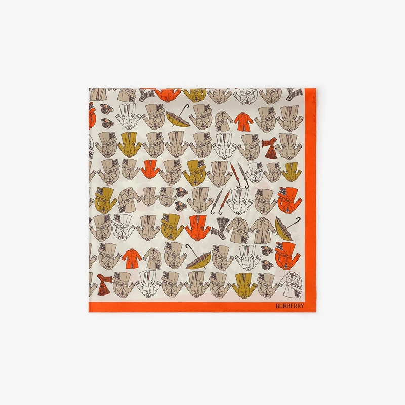Trench Coat Silk Scarf in Vintage Sand beige | Burberry® Official