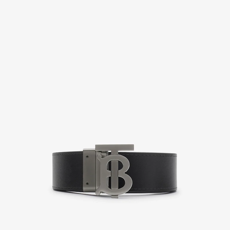 Reversible Check TB Belt in Charcoal/graphite - Men | Burberry® Official