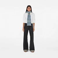 Wide EKD Check Wool Scarf in Pewter | Burberry® Official