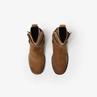 Waxed Suede Ledger Boots​​ in Boat brown - Women | Burberry® Official