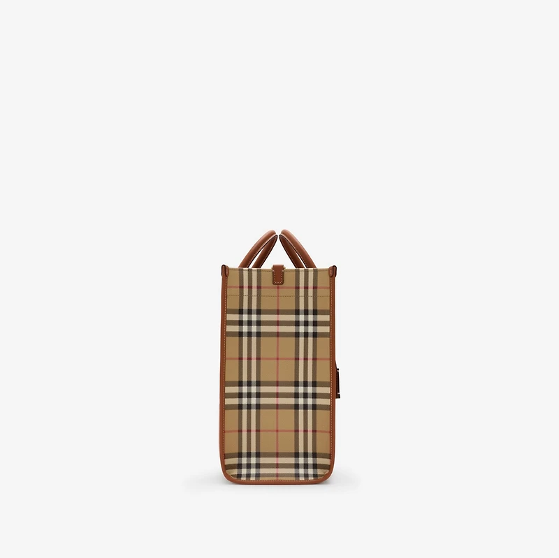 Medium Freya Tote in Burberry check/briar brown - Women | Burberry® Official