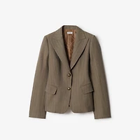 Mouliné Wool Tailored Jacket in Coffee brown melange - Women | Burberry® Official