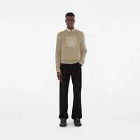 B Crest Wool Sweater in Quill - Men | Burberry® Official