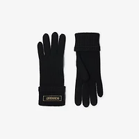 Logo Patch Wool Blend Gloves in Black - Men | Burberry® Official
