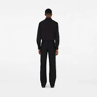 Slim Fit Stretch Cotton Shirt in Black