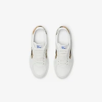 Leather and Check Terrace Sneakers​ in White/sand - Women | Burberry® Official