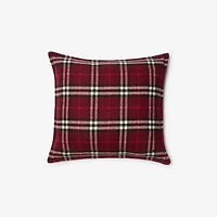 Check Cashmere Cushion in Oxblood red | Burberry® Official