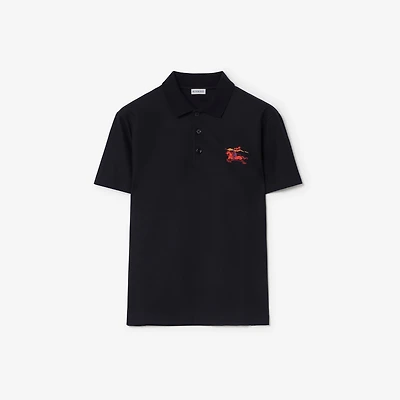 Cross Stitch EKD Cotton Polo Shirt in Navy - Men | Burberry® Official