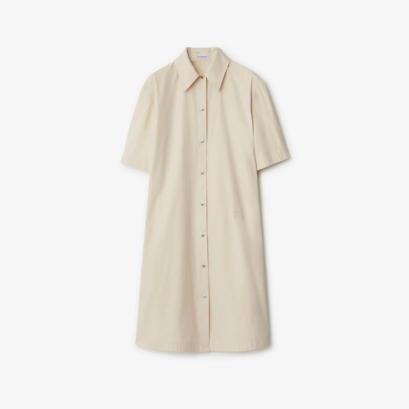 Cotton Blend Shirt Dress in Calico - Women | Burberry® Official