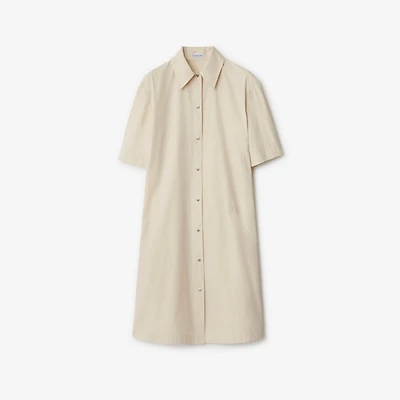Cotton Blend Shirt Dress in Calico - Women | Burberry® Official