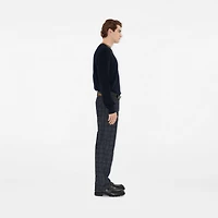 Check Trim Wool Sweater in Black - Men | Burberry® Official