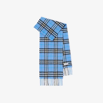 Check Cashmere Scarf in Cornflower blue - Children | Burberry® Official