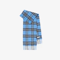 Check Cashmere Scarf in Cornflower blue - Children | Burberry® Official