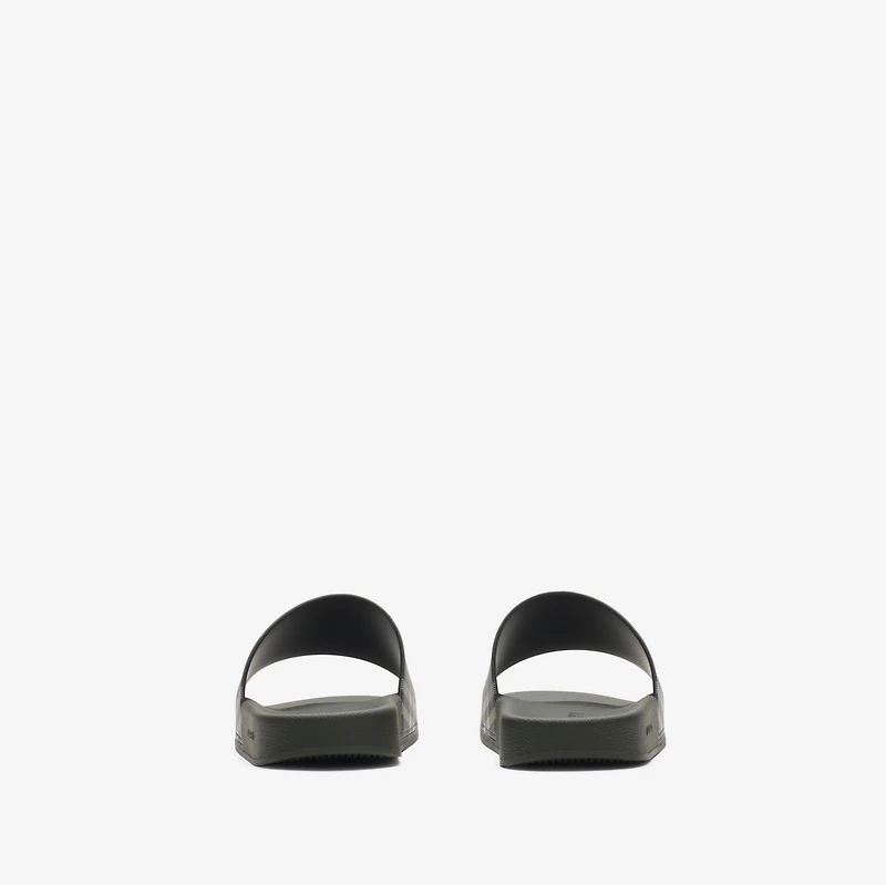 Check Slides in Thicket green - Men | Burberry® Official