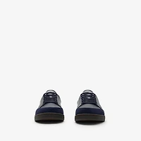 Leather and Suede Set Sneakers in Midnight blue/nocturnal blue - Men | Burberry® Official