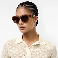 EKD Round Sunglasses in Ginger - Women | Burberry® Official