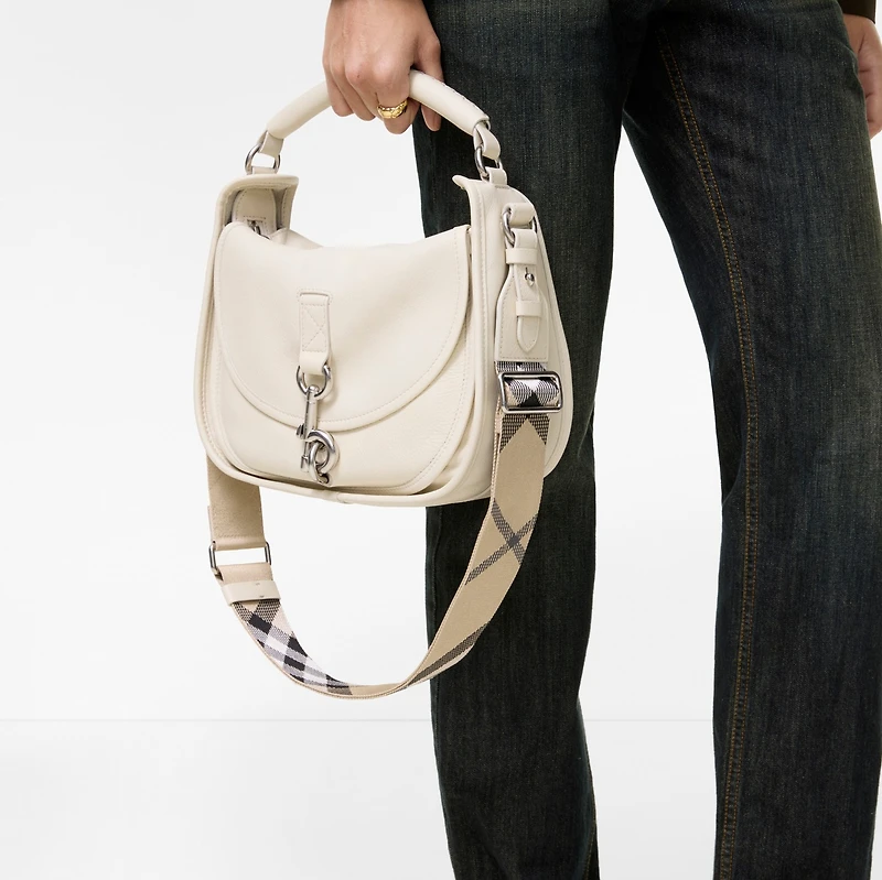 Small B Clip Messenger Bag in Soap beige - Women, Leather | Burberry® Official