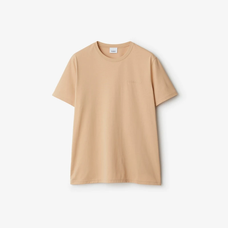 Cotton T-shirt in Soft fawn beige - Men | Burberry® Official