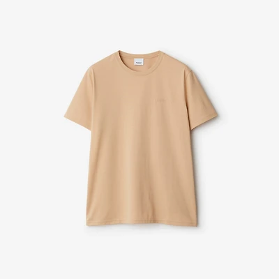 Cotton T-shirt in Soft fawn beige - Men | Burberry® Official