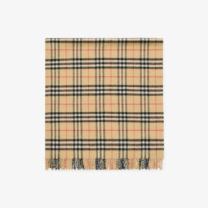 Check Wool Baby Blanket in Sand beige - Children | Burberry® Official