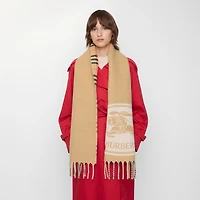 Reversible Knight Stamp Scarf in Sand | Burberry® Official