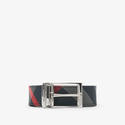 Reversible Check Belt in Navy/grey - Men | Burberry® Official