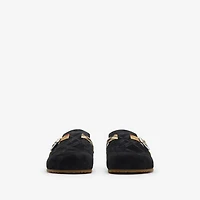 Check Suede Urchin Clogs in Black - Men | Burberry® Official