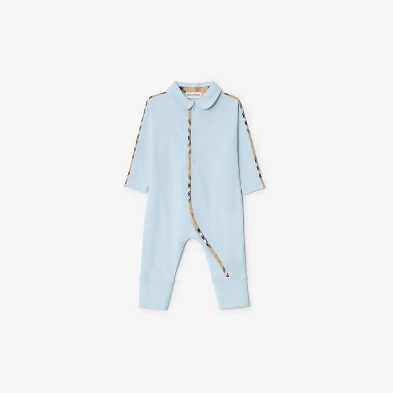 Stretch Cotton Three-piece Baby Gift Set in Ice blue