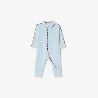 Stretch Cotton Three-piece Baby Gift Set in Ice blue