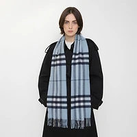 Check Cashmere Scarf in Bank | Burberry® Official