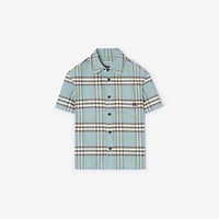 Check Cotton Oxford Shirt in Misty blue | Burberry® Official