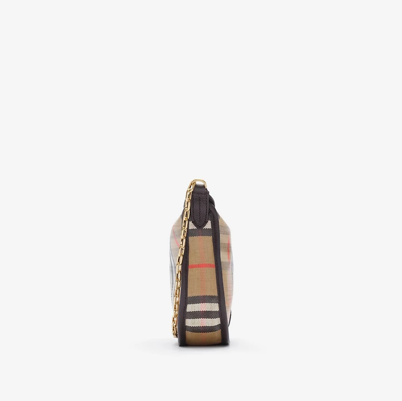 Mini Highlands Chain Bag in Sand beige - Women, Cotton, Linen | Burberry® Official