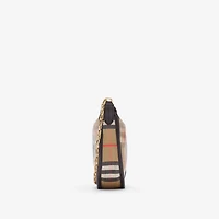 Mini Highlands Chain Bag in Sand beige - Women, Cotton, Linen | Burberry® Official