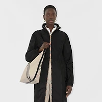 Long Checker-tape Nylon Parka in Black - Women | Burberry® Official