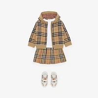 Check Wool Zip Hoodie in Sand beige | Burberry® Official